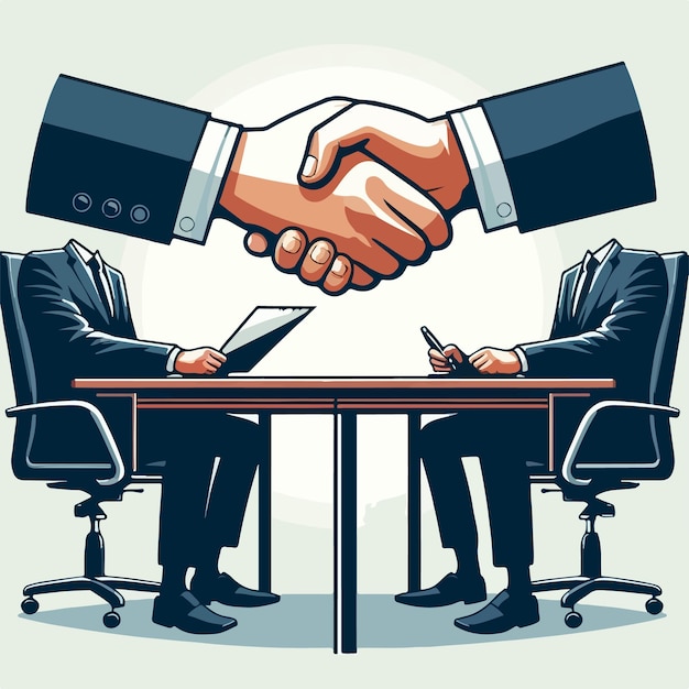 Vector handshake vector illustration business deal concept