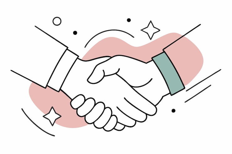 Vector handshake vector kunst op witte achtergrond