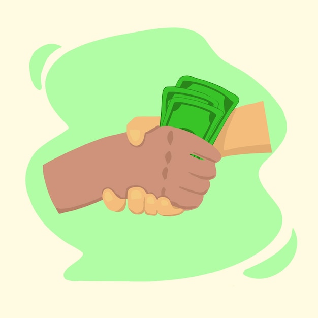 handshake with money vector