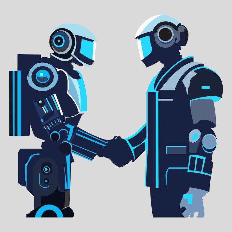 Vector handshakes between robots robotic friendship