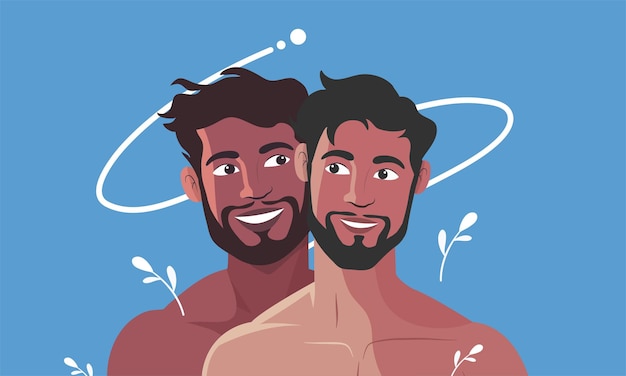 ハンサムなゲイカップルが恋に落ちる - LGBTキャラクタープライド月イベント