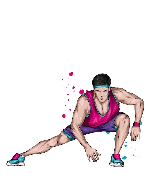 Vector handsome guy in sportswear fashion and style