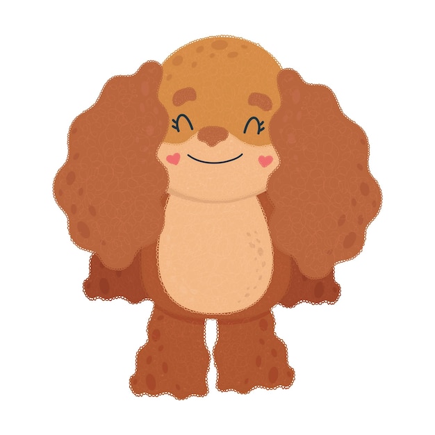 Handsome little English cocker spaniel. Vector illustration of a cute animal.