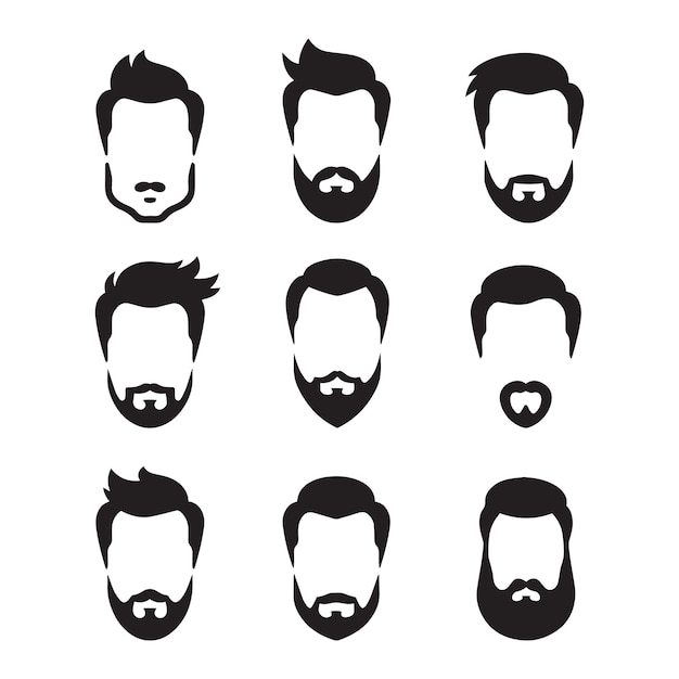 Handsome male haircut vectors