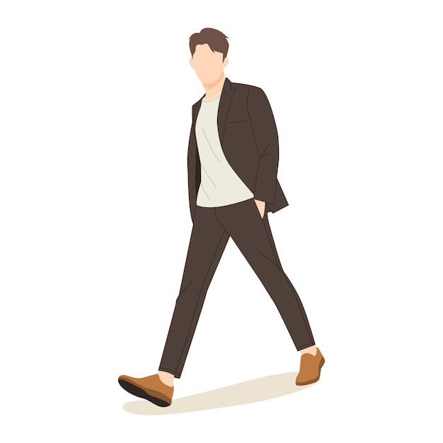 Vector handsome man posing in blazer outfits illustration