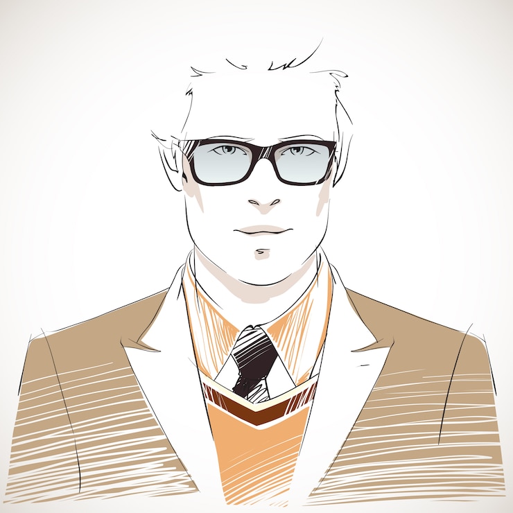 Vector handsome young businessman portrait