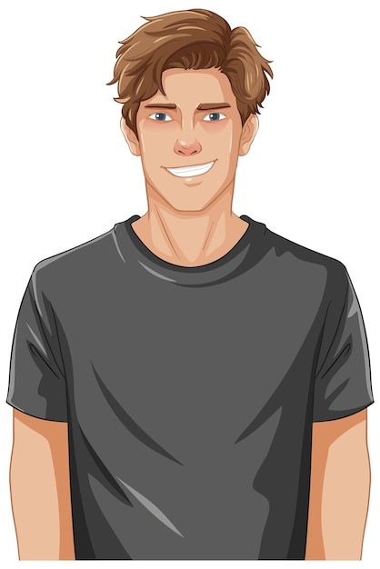 Vector handsome young man smiling