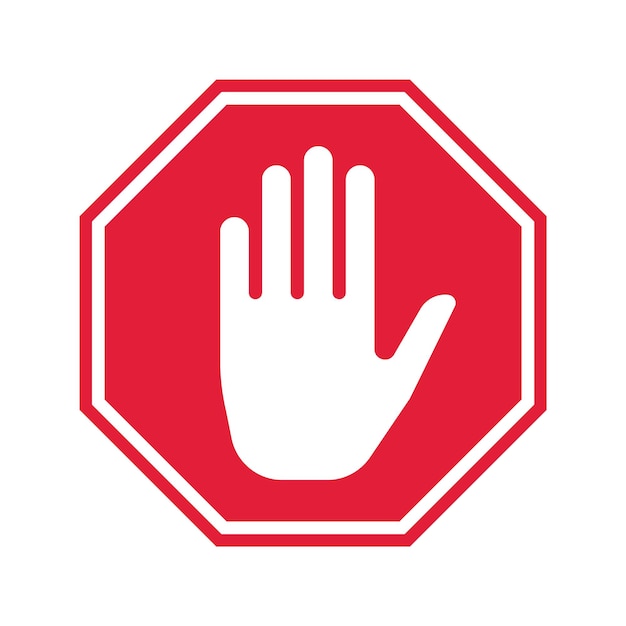 Handstoppictogram. vector verbod teken. eenvoudig ui-ontwerp.