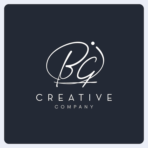 Handtekening bg-logo-ontwerp, handtekeningbrief creatief logo voor bedrijf, bedrijf en etc