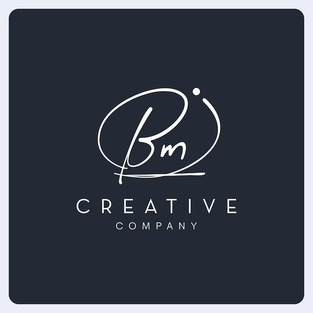 Handtekening BM-logo-ontwerp, handtekeningbrief creatief logo voor bedrijf, bedrijf en etc