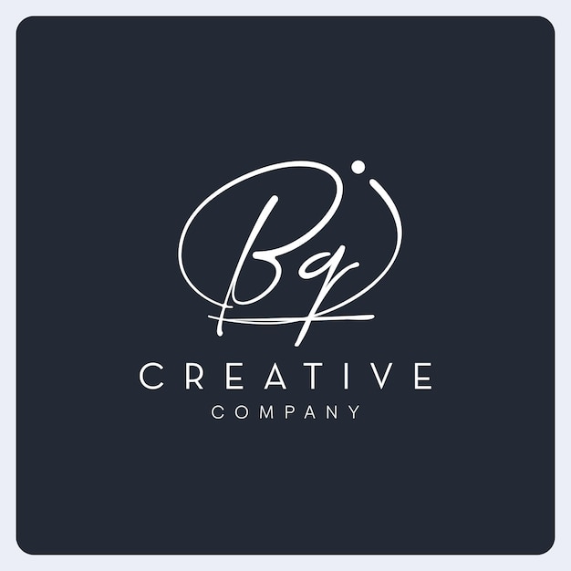 Handtekening BQ-logo-ontwerp, handtekeningbrief creatief logo voor bedrijf, bedrijf en etc