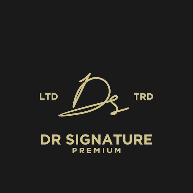 Handtekening brief Dr hand schrijven logo ontwerp