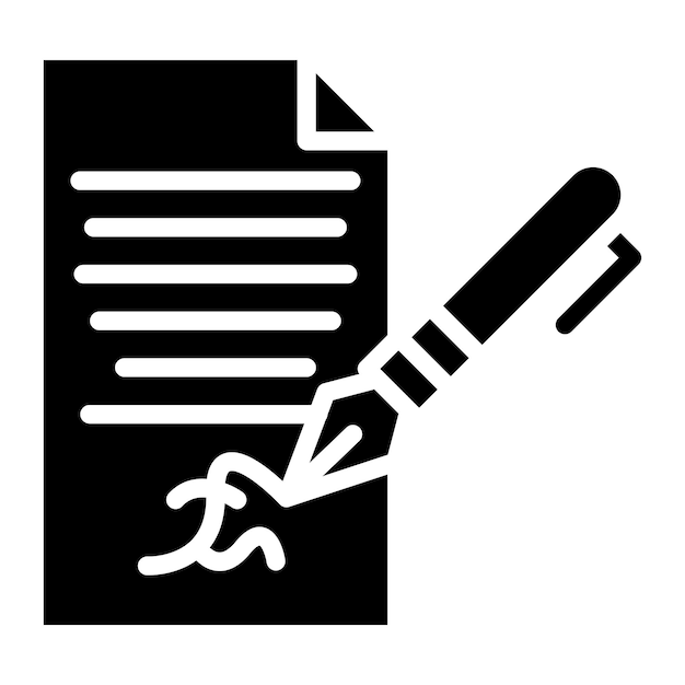 Handtekening icoon vector afbeelding Kan worden gebruikt voor documenten en bestanden
