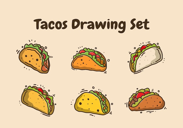 Handtekening ontwerp van Mexicaans eten taco's