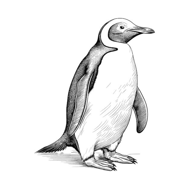 Handtekening Pinguïn in doodle-stijl