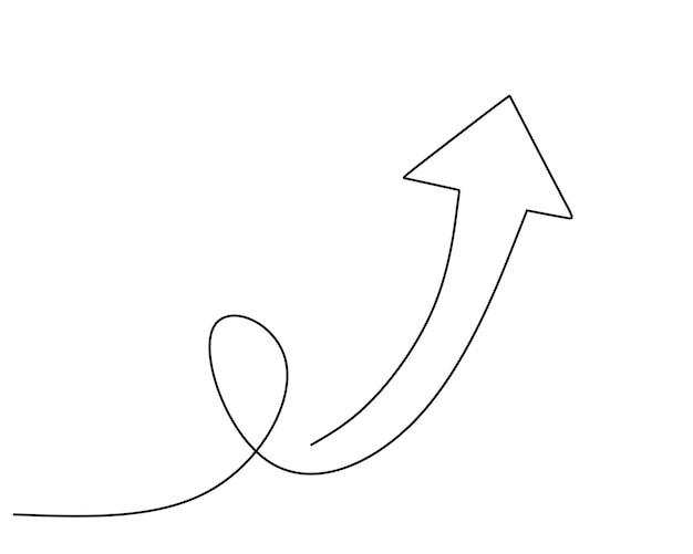Handtekening van één lijn van het richtingselement geïsoleerd op een witte achtergrond