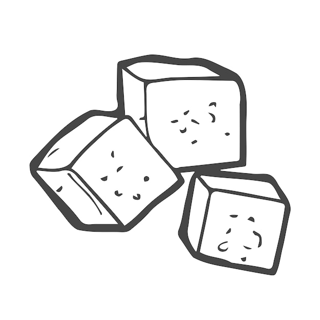 Handtekening van suikerblokjes Vectorillustratie