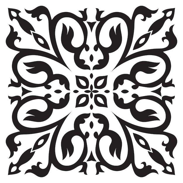 Handtekeningpatroon voor tegels in zwart-witte kleuren