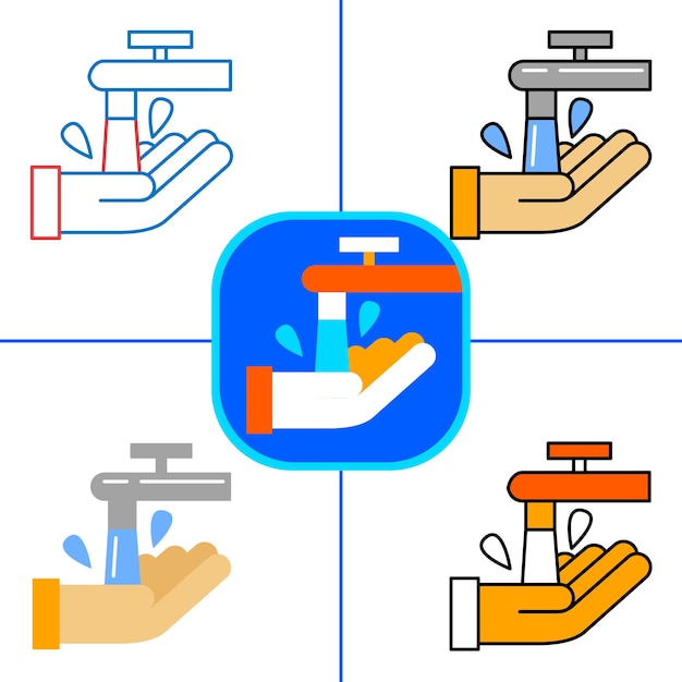 handwash with water in flat design style