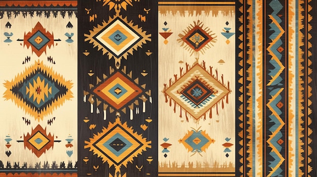 ベクトル 手織りの敷き布団は,対称的なインド美術品のコレクションを展示しています.