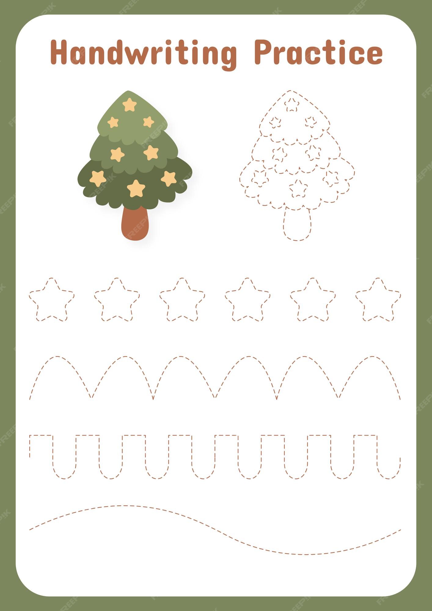 Premium Vector Handwriting christmas practice worksheet for kids