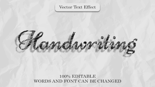 Handwriting editable 3d text effect with modern color style