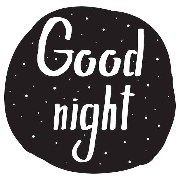 Vector handwriting font with a wish good night for your design