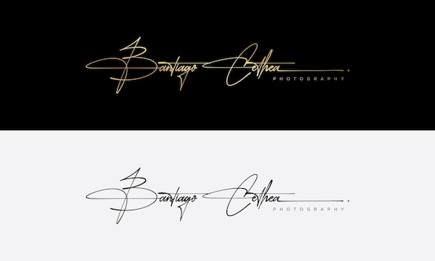 Vector handwriting logo signature logo photography logo template