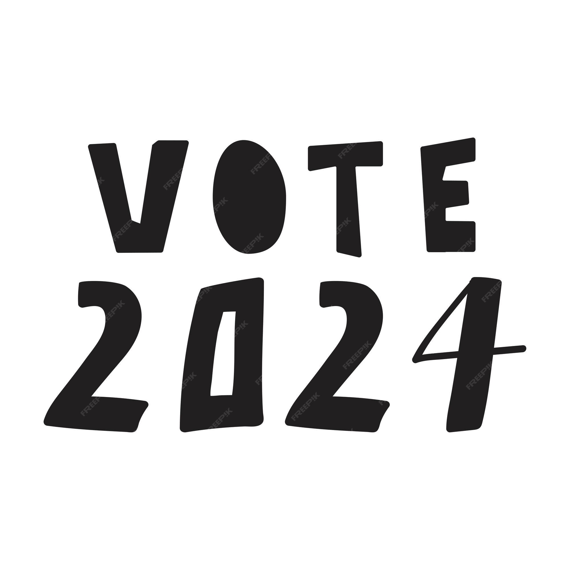 Premium Vector Handwriting phrase vote 2024 hand drawn vector