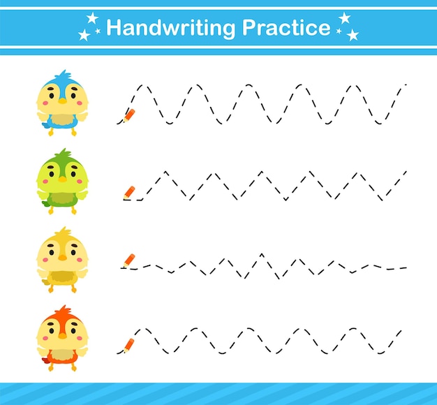 Handwriting practice game.Education game for kindergarten and preschool .Educational page for kids