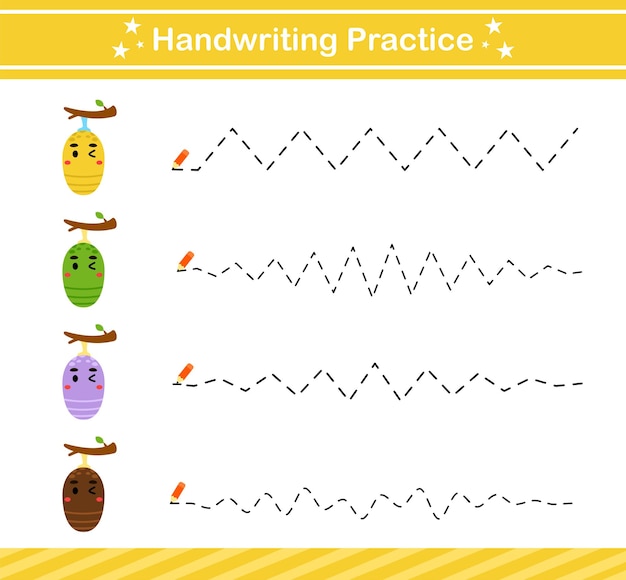 Handwriting practice game .suitable for preschool.Educational page for kids