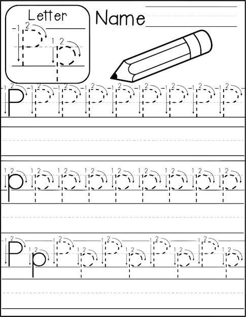 アルファベット a～z をなぞる子供のための手書き練習