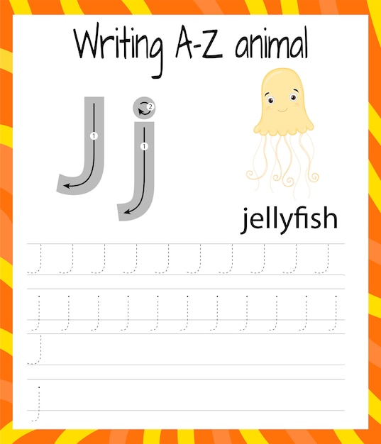 Handwriting practice sheet. basic writing. educational game for children.