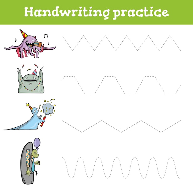 Handwriting practice sheet educational children game restore the dashed line handwriting practice sheet writing training printable worksheets