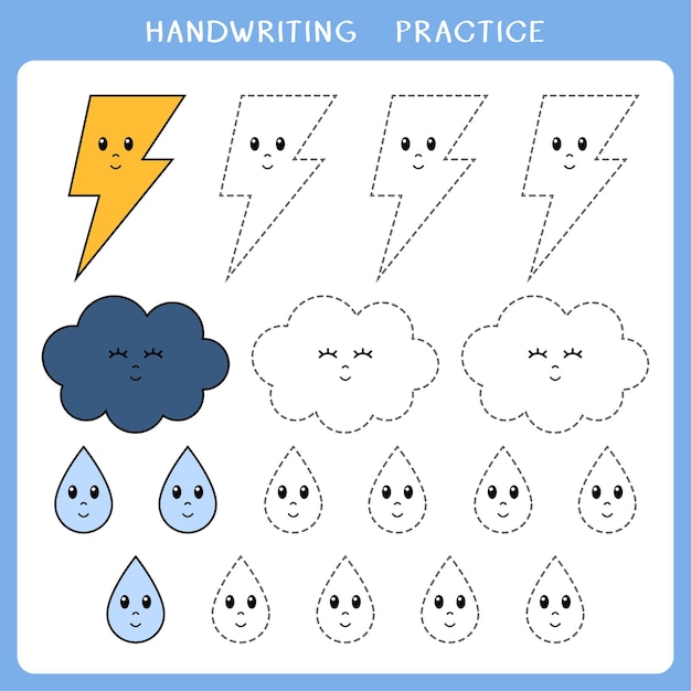 Handwriting practice sheet for kids