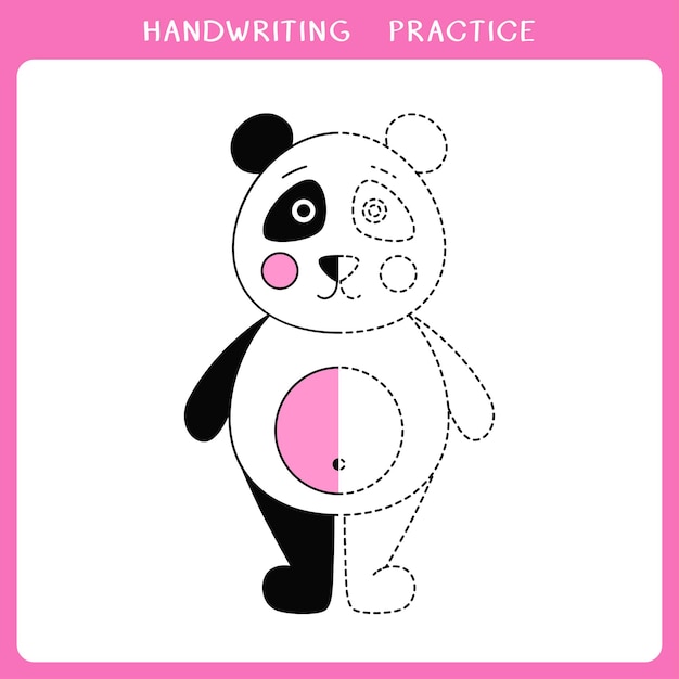Практика почерка с милой пандой для детей