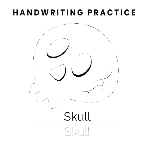 Handwriting practice theme halloween worksheet for kids