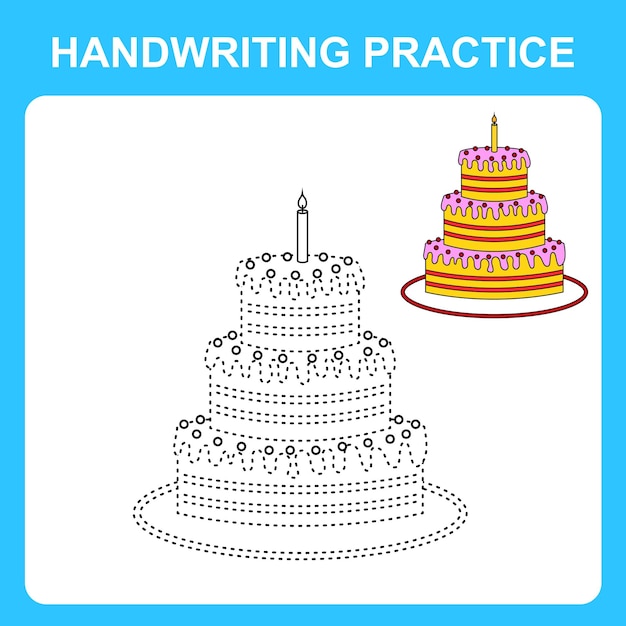 Premium Vector | Handwriting practice trace the lines and color ...