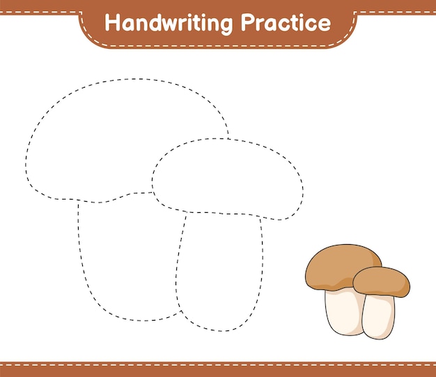 Практика почерка трассировка линий грибной подберезовика развивающая детская игра
