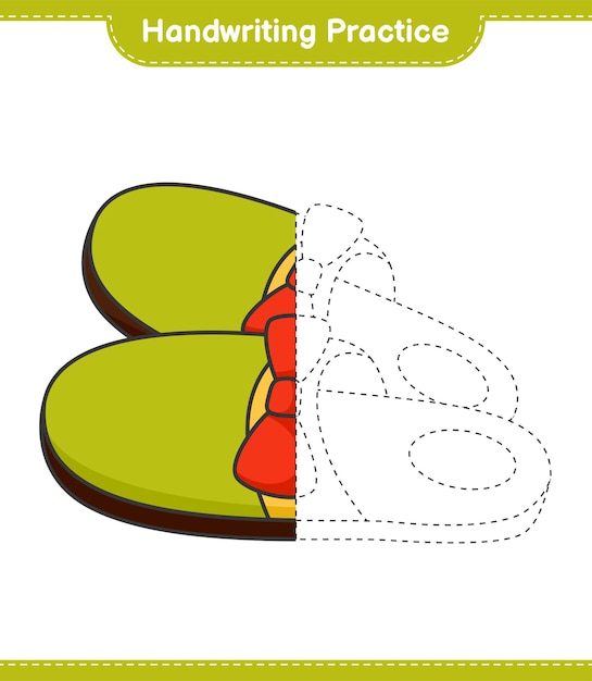 필기 연습 슬리퍼 라인 추적 교육용 어린이 게임 인쇄용 워크 시트