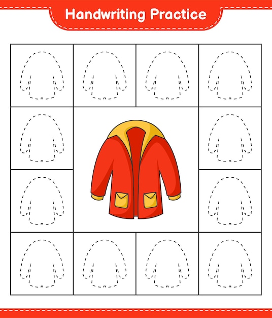 Практика почерка обводка линий теплой одежды развивающая детская игра рабочий лист для печати