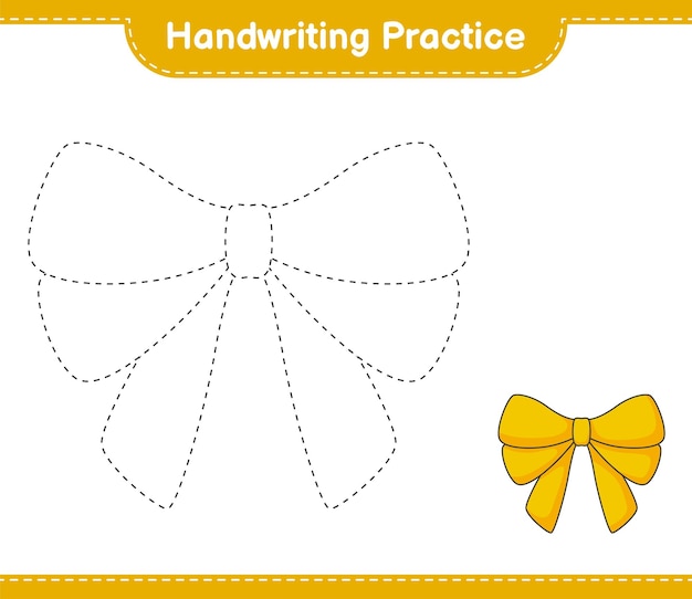 Практика почерка Отслеживание линий ленты Образовательная детская игра для печати векторная иллюстрация листа