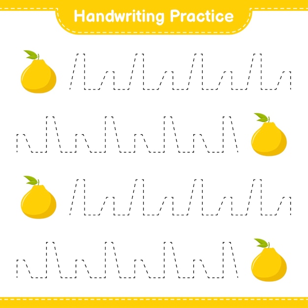 Handwriting practice. tracing lines of ugli. educational children game, printable worksheet