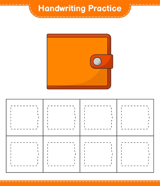 手書きの練習財布の線をたどる教育的な子供たちのゲームの印刷可能なワークシートのベクトル図