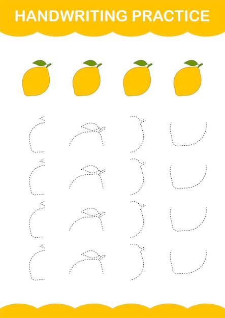 子供のためのレモンワークシートによる手書きの練習