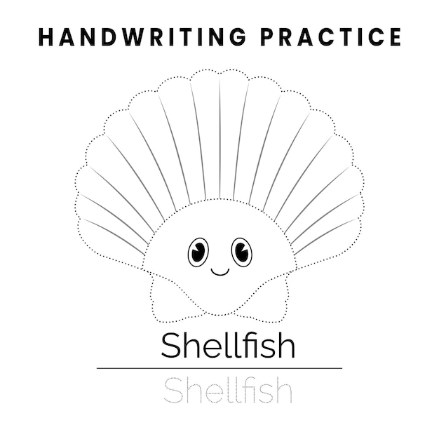 Handwriting practice worksheet for kids