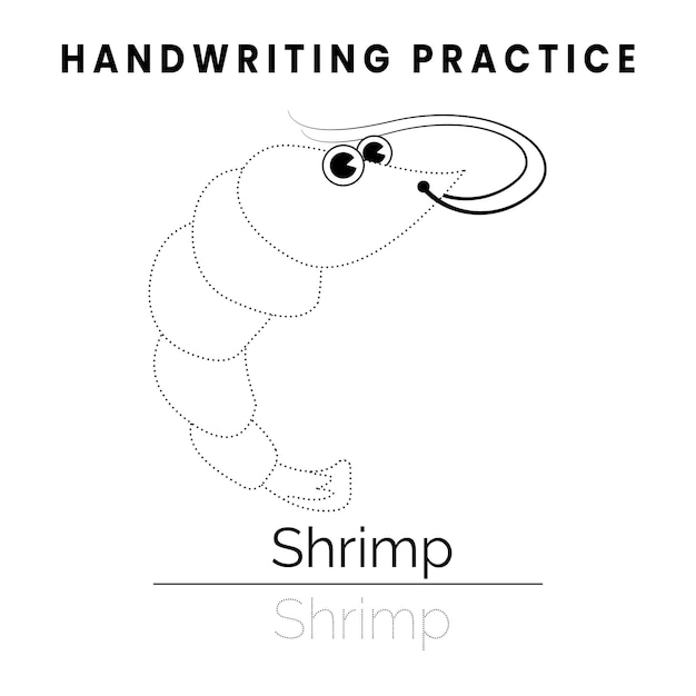 Handwriting practice worksheet for kids