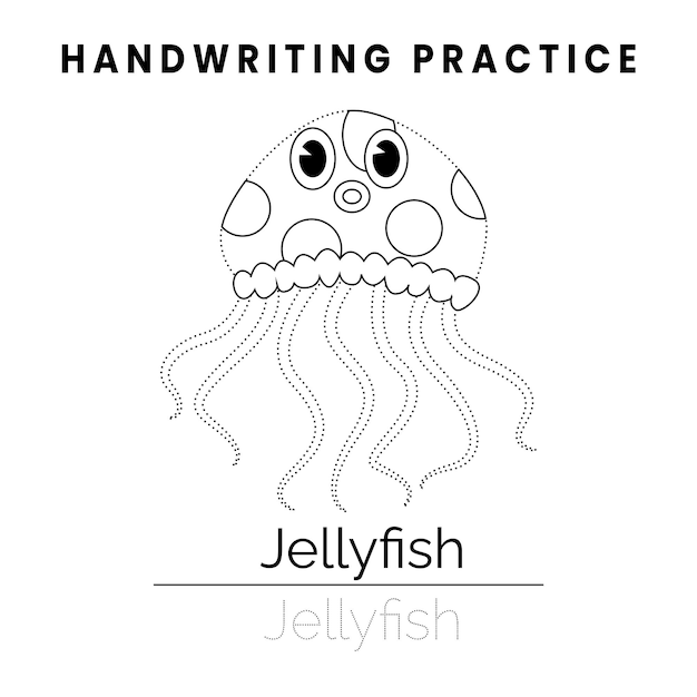 Handwriting practice worksheet for kids