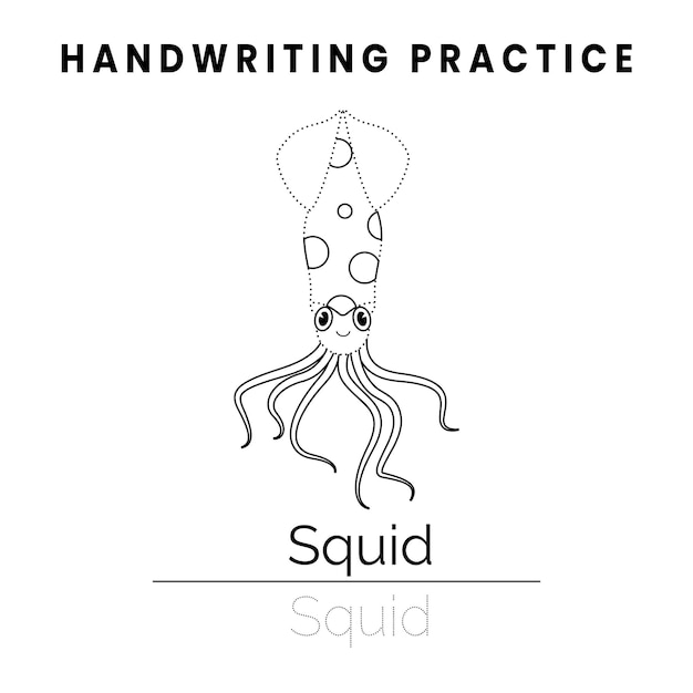 Handwriting practice worksheet for kids