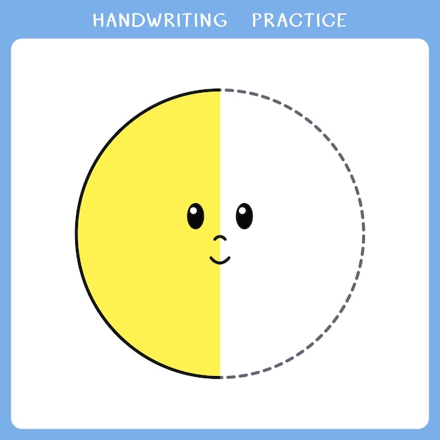 Handwriting practice worksheet with cute circle